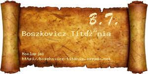 Boszkovicz Titánia névjegykártya